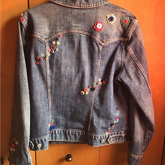 Button denim jacket, embellished XL - Picture 2 of 3
